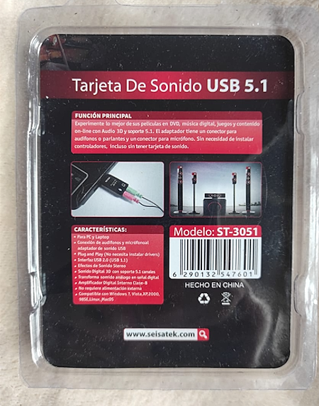 PLACA DE SONIDO 3D 5.1 ST-30151 - Imagen 4